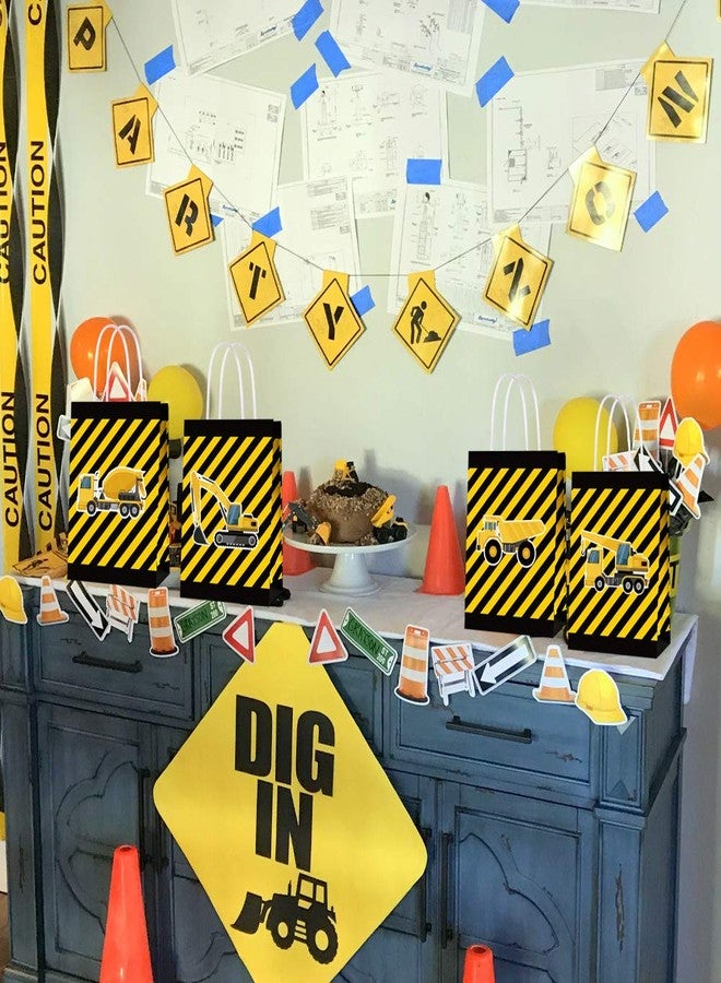 BCHOCKS 16 PCS Construction Party Goodie Favor Candy Treat Bags for Construction Birthday Party Supplies Construction Theme Party Truck Gift Bags for Kids Boys - Image 2